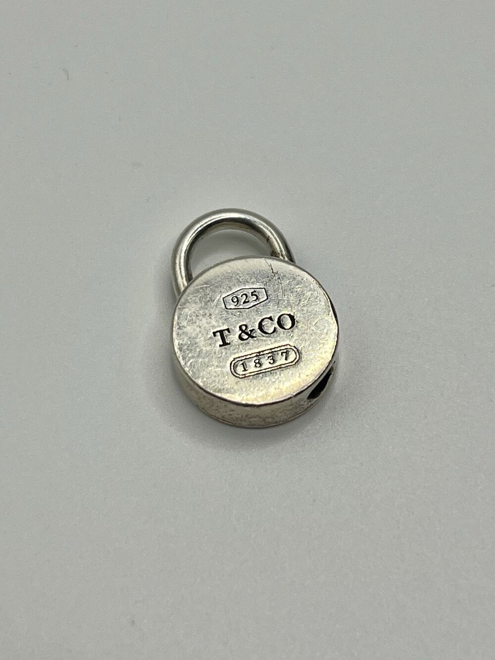 Tiffany & Co Silver 1837 Round Circle Padlock Pendant Charm 4 Necklace Bracelet